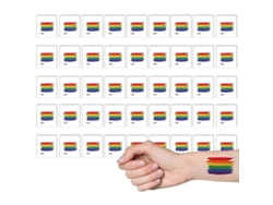 Tatuajes temporales resistentes al agua con pegatinas de la bandera arcoíris para el Orgullo Gay - Paquete de 45