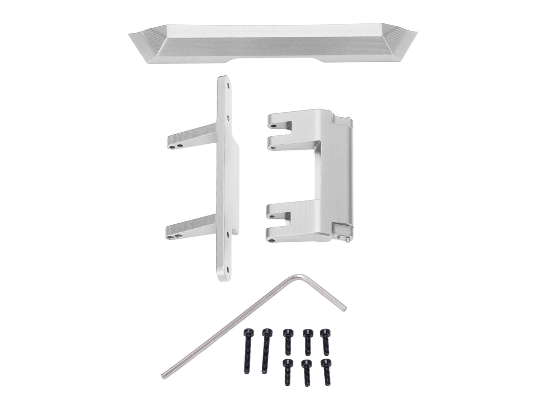 Kit de parachoques trasero de aluminio para Axial SCX24 1/24 RC Crawler, pieza de repuesto para RC, color plata.