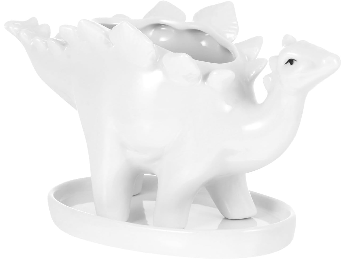 Macetas De Cerámica Transpirables Con Agujeros Para Suculentas, Blancas, 1 Juego Para Decoración De Oficina Y Escritorio