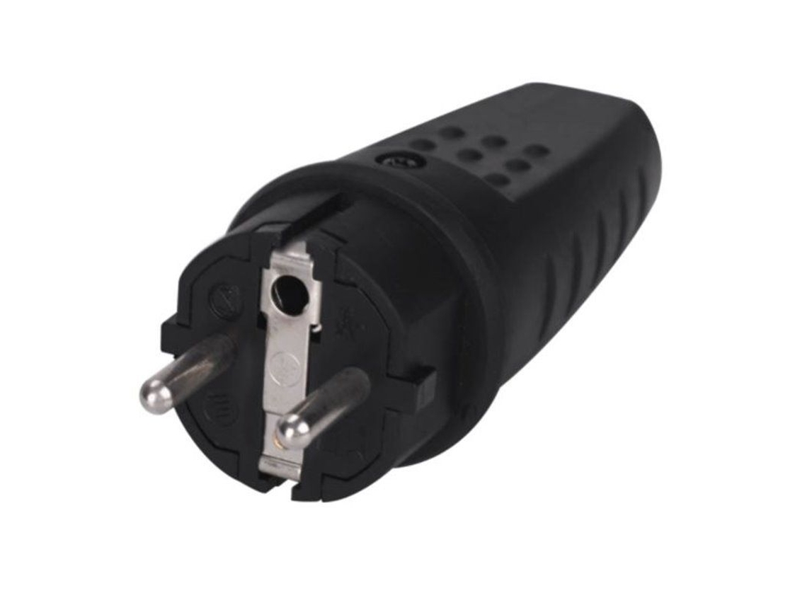 Gsc 102015000 | Clavija Bipolar Impermeable De Goma 4.8mm Negro