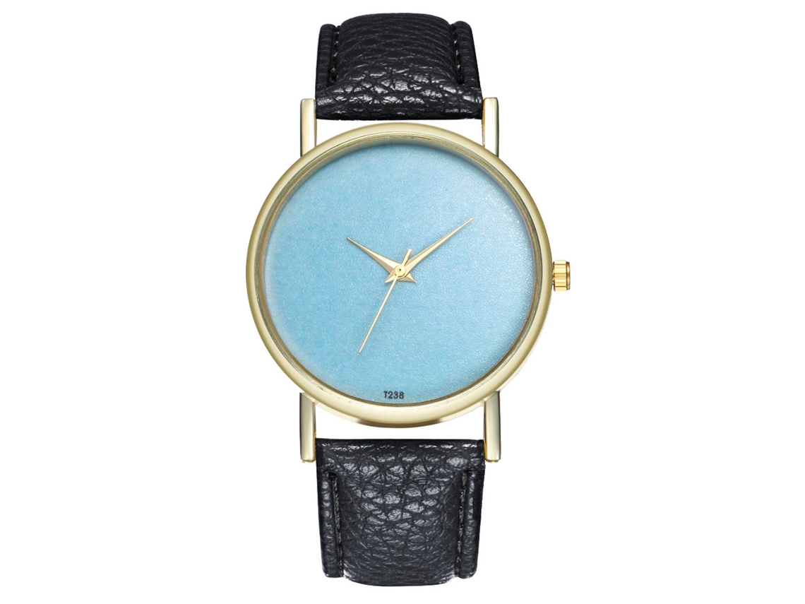 Reloj De Pulsera De Cuarzo Informal Para Mujer Con Correa De Piel Sintética Negra, Sencillo Y Elegante.