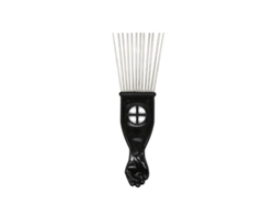 Paquete de 1 peine de metal africano de acero inoxidable con dientes anchos MDUG (Estilo 2)