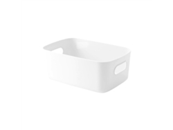 Caja de almacenamiento de plástico, estilo nórdico, color sólido para sala de estar