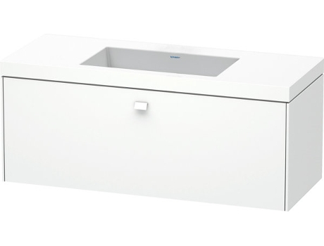 Lavamanos DURAVIT Brioso c-bonded con base mural 120,0x48,0 cm 1 cajón sin rebosadero con banco para grifos sin agujero para grifos