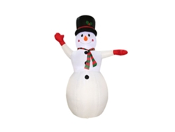 Muñeco de nieve inflable de 2,4 m con luces giratorias de colores para Navidad