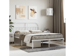 Estructura Cama Sin Colchón Con Cabecero Metal Blanco 140x190cm
