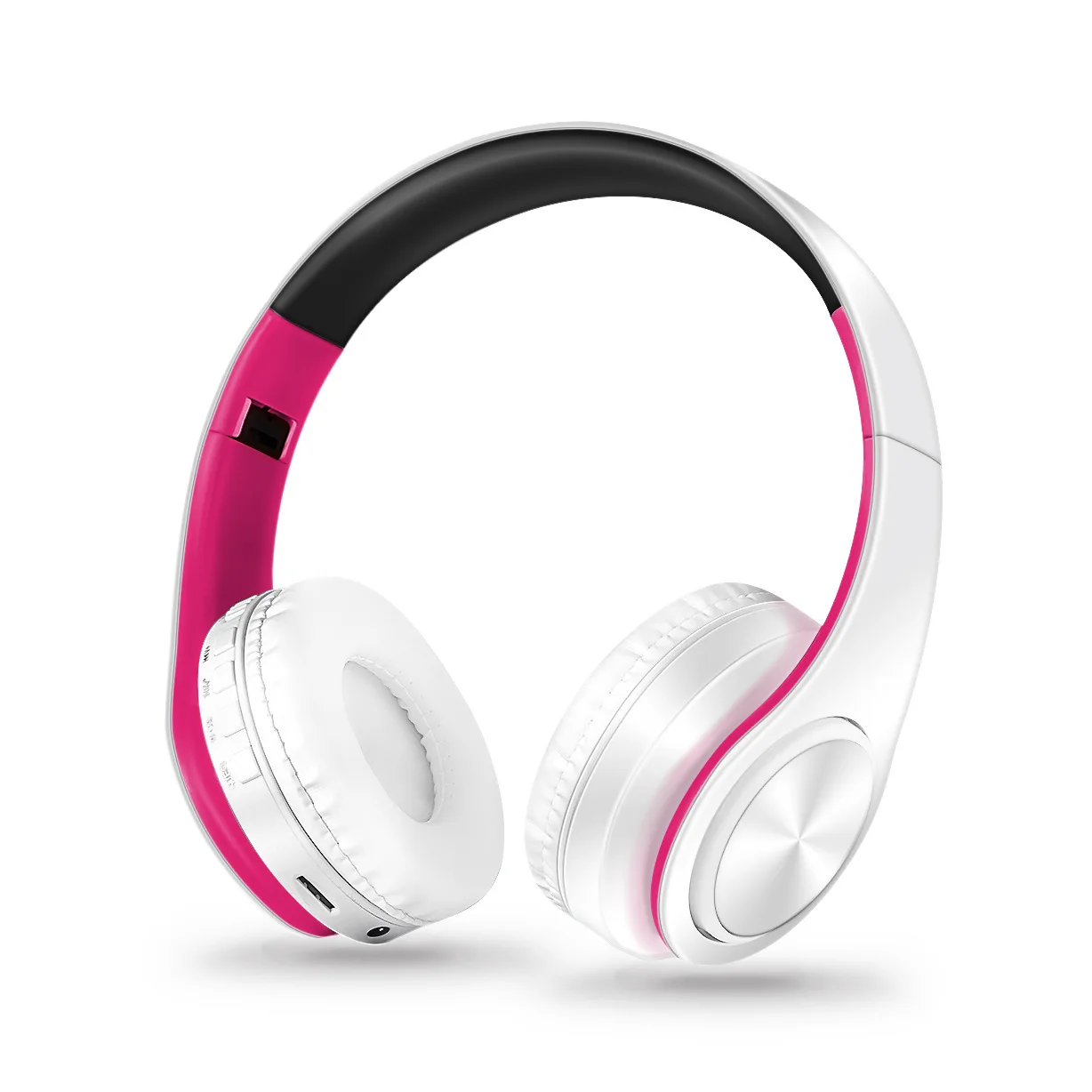 Auriculares Estéreo Inalámbricos Bluetooth (blancos Y Rosas) Con Micrófono Incorporado.