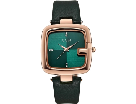 VEANXIN Relojes impermeables con correa de cuero de alta calidad con esfera de diamantes cuadrada grande-Gris