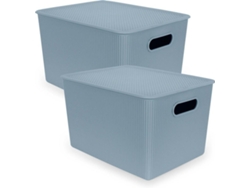 Juego 2 Cestas TATAY Baobab 22L (Azul - Plástico PP05 - 38.5 x 29.4 x 23 cm)