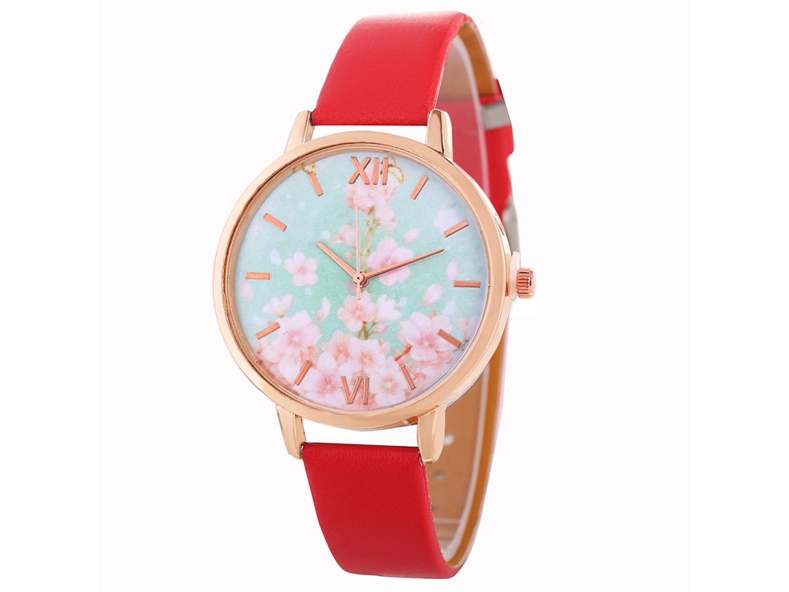 Reloj De Pulsera Analógico De Cuarzo Sencillo Para Mujer, De Piel Sintética Con Esfera Redonda (azul).
