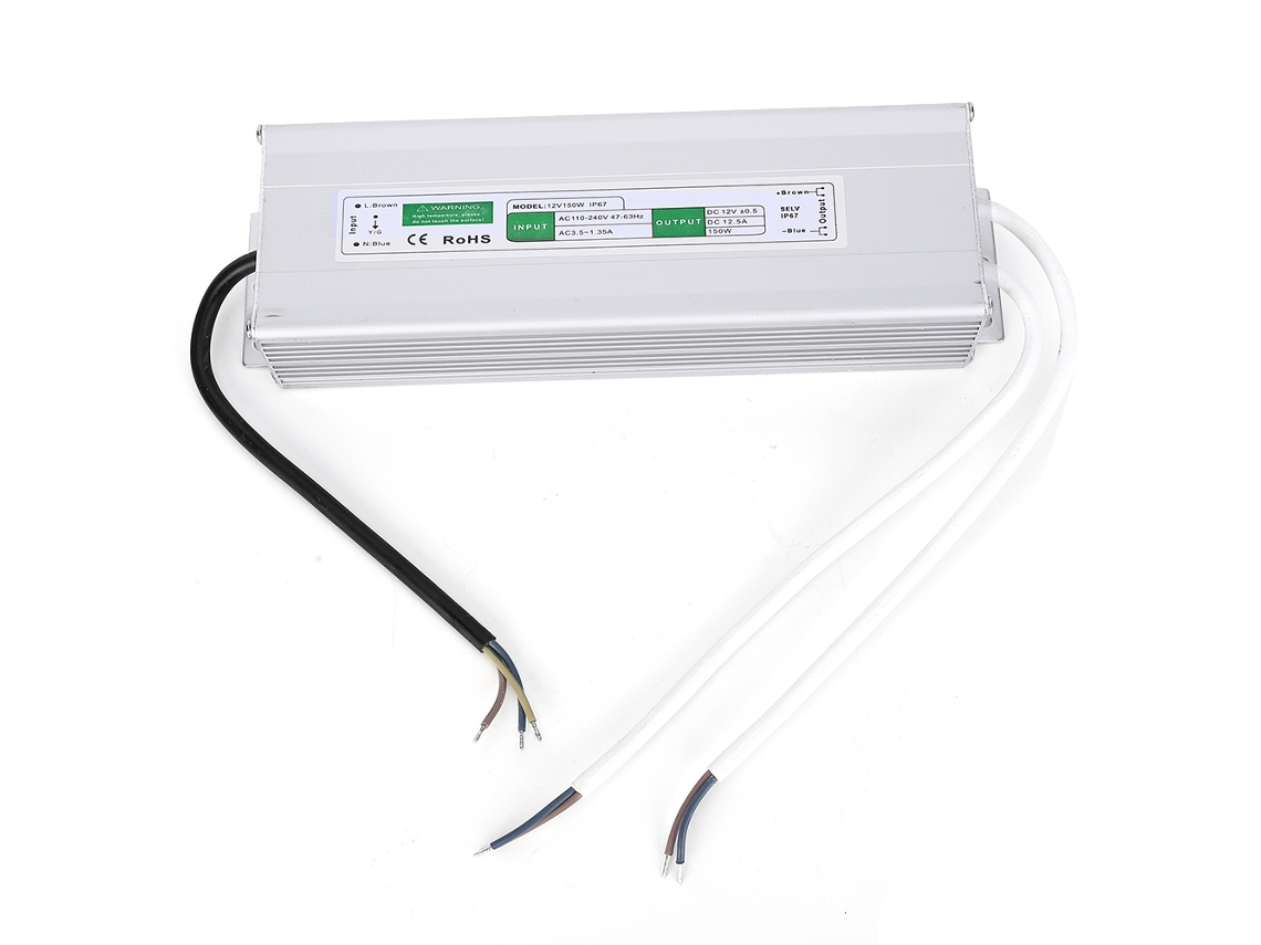 Fuente de alimentación LED impermeable IP67 de 12 V y 150 W para alumbrado público exterior, controlador LED (sin marca)