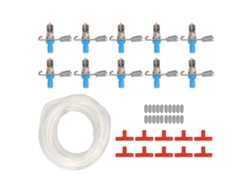 10 Bebederos Automáticos Galvanizados Para Conejos Con Boquilla De Agua Y Sistema De Riego Con Tubería De 5 M.