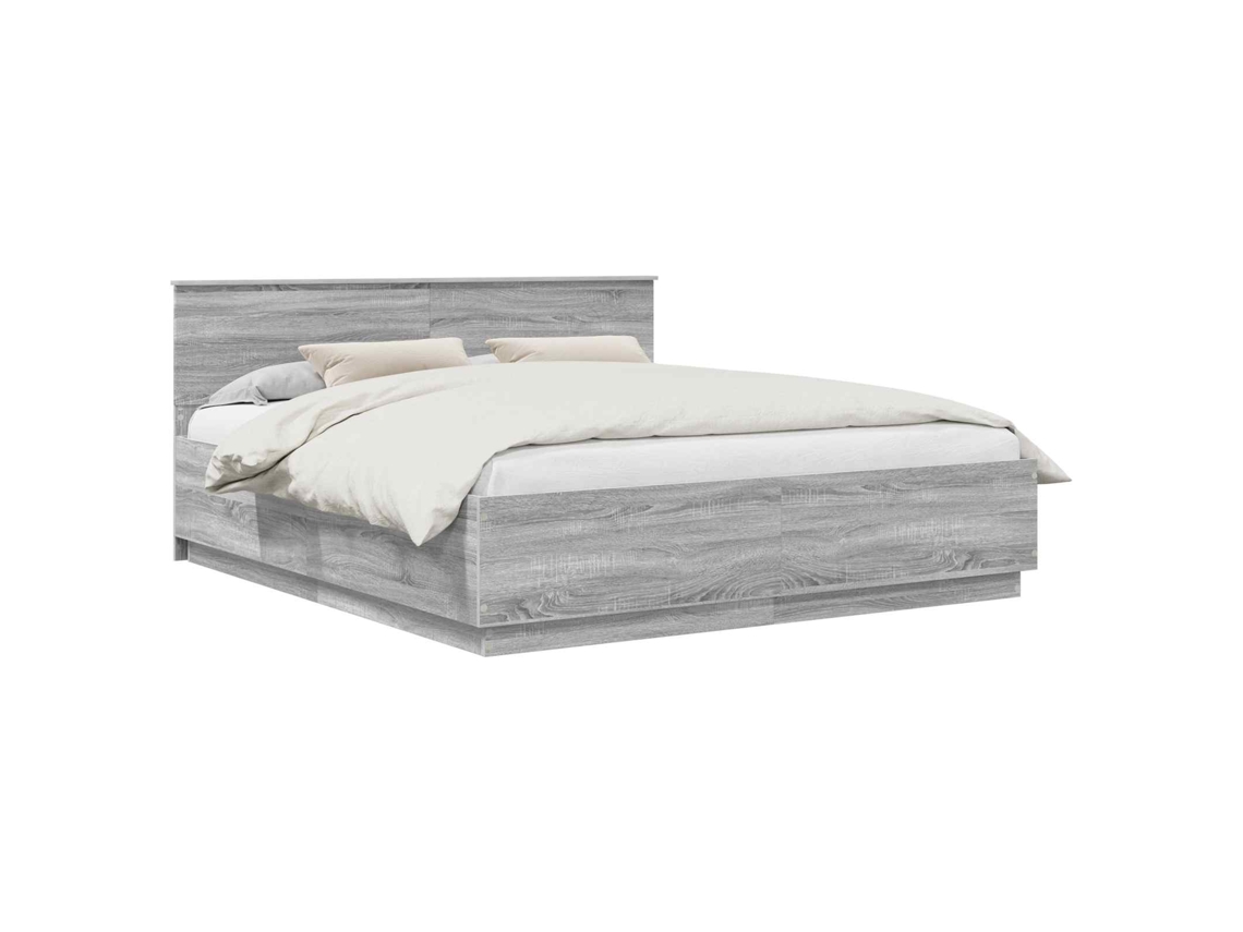Maison Exclusive - Estructura De Cama Con Cabecera Gris Sonoma 200 X 200 Cm