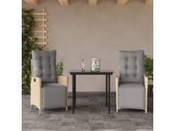 Conjunto de comedor de jardín de 3 piezas con cojines en mimbre beige mixto DKD Home Decor