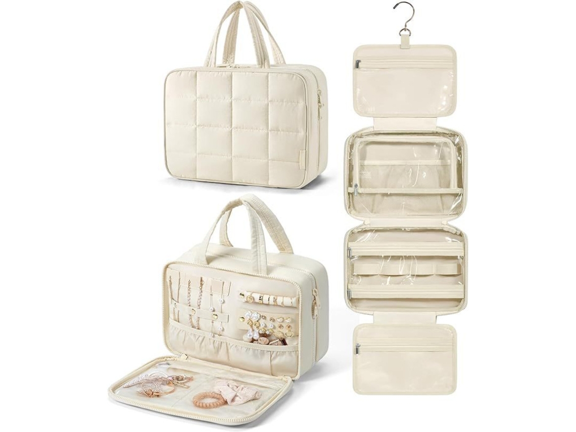 Neceser Organizador De Maquillaje Colgante (30*23*12 Cm), Perfecto Para Viajes, Viajes De Negocios Y Vacaciones, Ideal CHRUI Beige