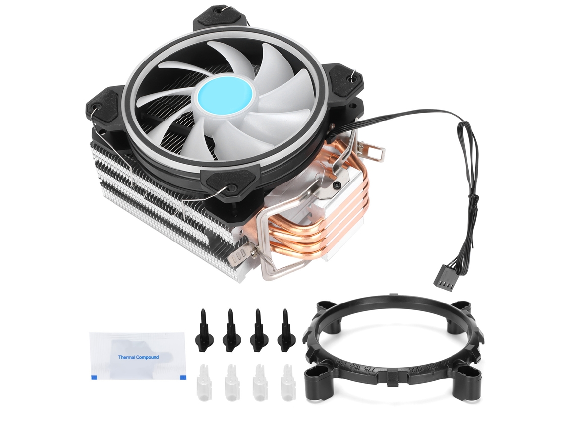 Enfriador De Cpu Con Rápida Disipación De Calor, Cuatro Tubos De Calor De Cobre Puro, Ventilador De Radiador Rgb Silencioso