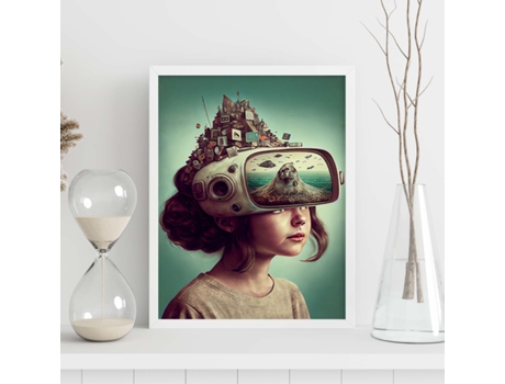 NACNIC Poster Proyector Mental En Estilo Surrealismo Cinematográfico Ilustraciones Y Grabados De Historieta Abstracta Y Artística A3