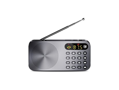 Radio Q6 Multifunción Fm 3600mah Batería recargable Led Pantalla digital gris