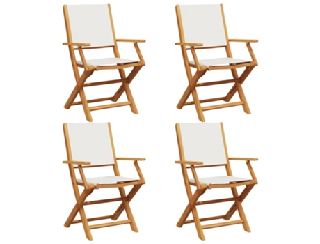 Conjunto 4 Silla De Jardín VIDAXL Blanco Madera