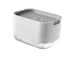 Dispensador de detergente líquido 2 en 1 para cocina con soporte para esponja, para una limpieza rápida del fregadero con una sola mano.