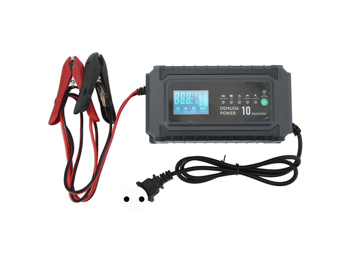 Cargador De Batería Inteligente Automático Para 12v 24v Con Conector Eu 220v Mantenimiento De Baterías De Coche Y Moto
