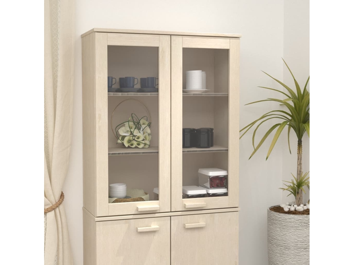 Aparador | Mueble De Comedor | Buffet Superior Hamar Pino Macizo Marrón Miel 85x35x100 Cm Wsd40385