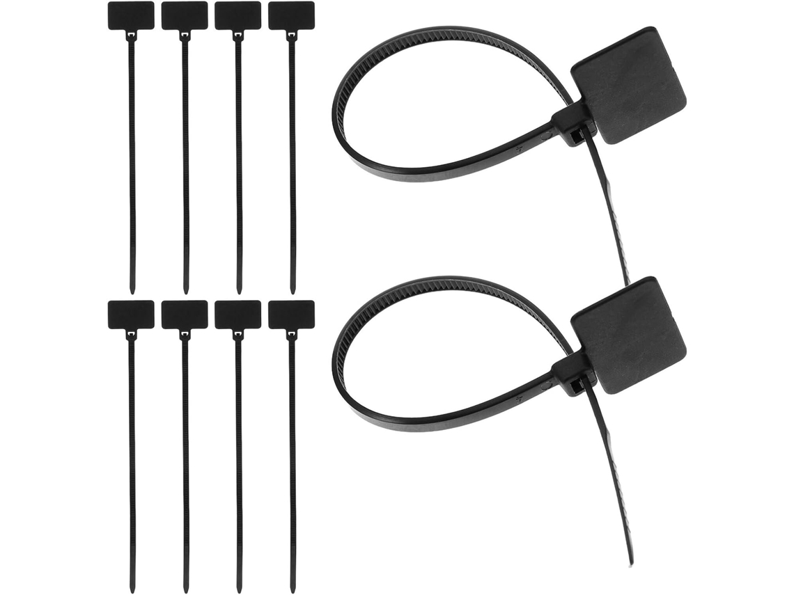 Paquete de 250 bridas de nailon autoblocantes, 4 x 200 mm, con etiqueta negra para escribir. SFUSHOS