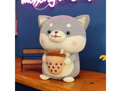 Perro De Peluche De 9 Pulgadas - Muñeco Kawaii De Té Con Leche Y Lindas Burbujas