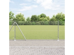 Juego de postes para cerca de acero galvanizado de 2 piezas, 10 m x 1 m, Lovely Home