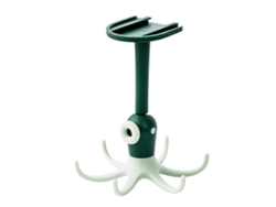 Gancho de pared para cocina de 360 grados, sin dejar rastro, sin taladrar, con 6 ganchos, color verde