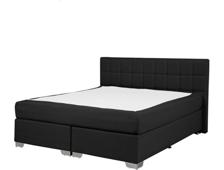 Cama continental BELIANI Admiral de poliéster negro 151x212x92