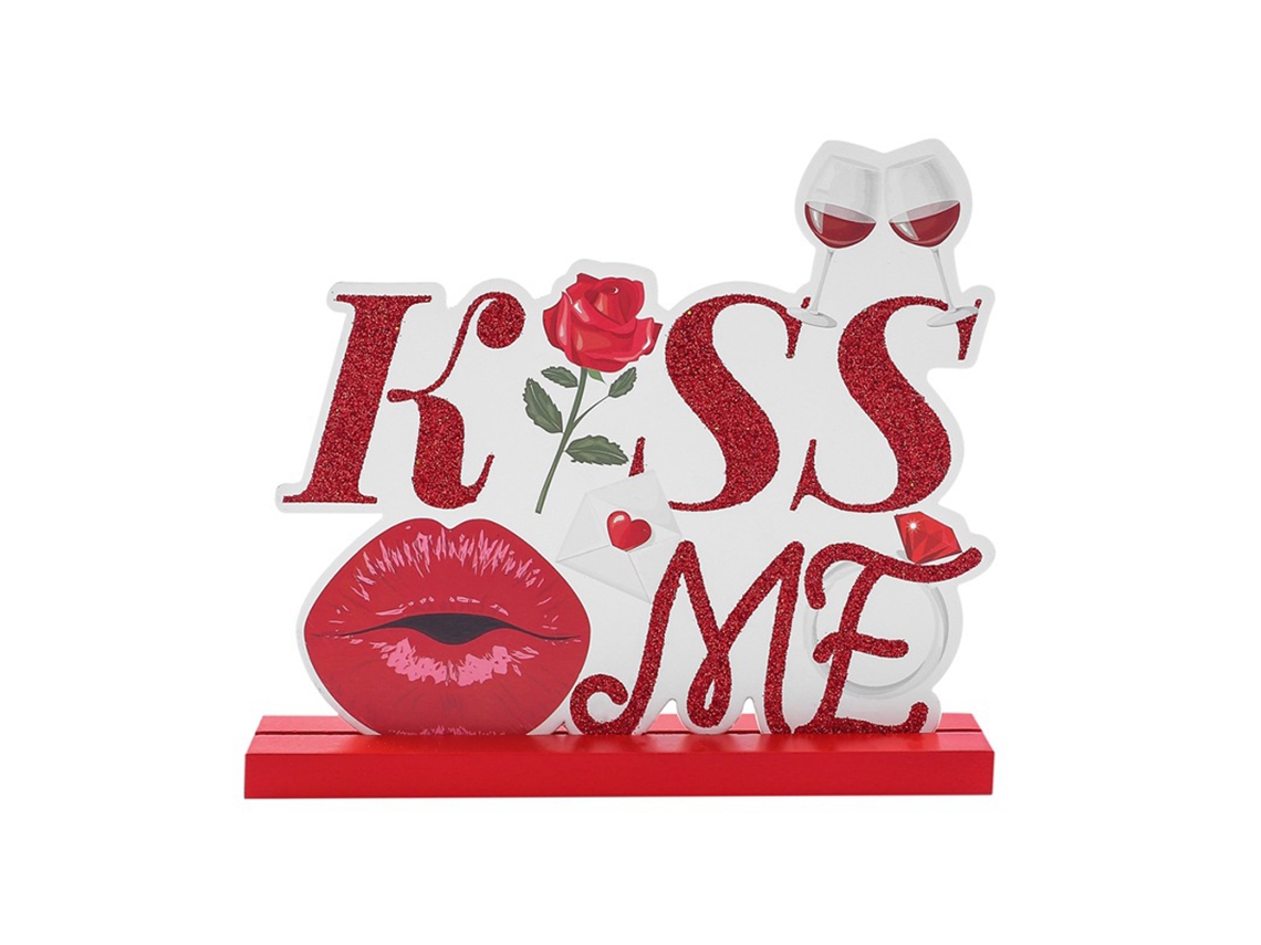 Decoración De Mesa Madera Para El Día San Valentín, Adornos Escritorio, Feliz Artesanal