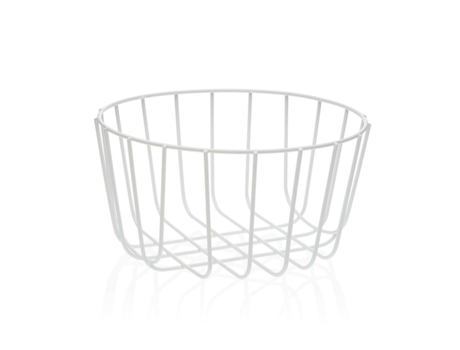 Frutero VERSA Blanco Metal Cerámica Acero 26x13x26 cm