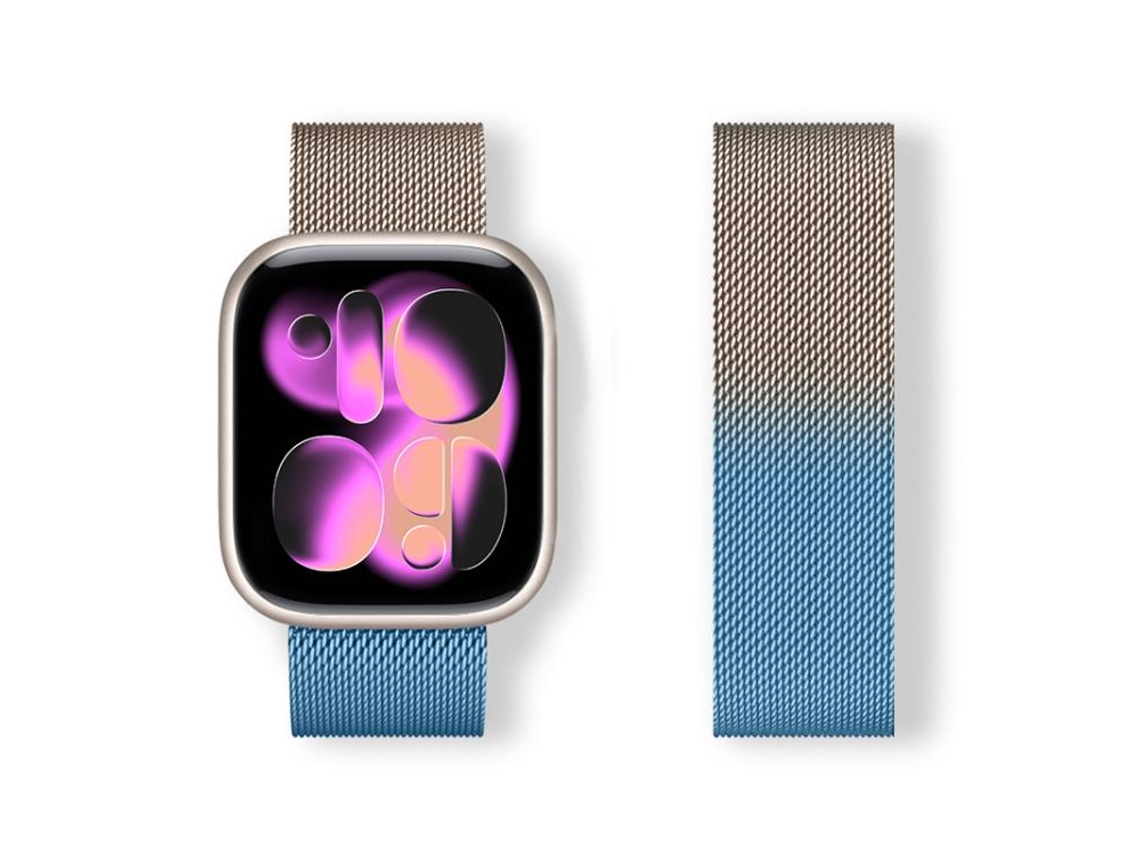 Pulsera magnética milanesa FWINL para Apple Watch de 42/41/40/38 mm, acero inoxidable