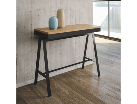 Consolas Banco Evolution Small Extensible hasta 196 cm ITAMOBY (90 x 40 x 77 cm - Paneles de Melamina - Roble Natural)