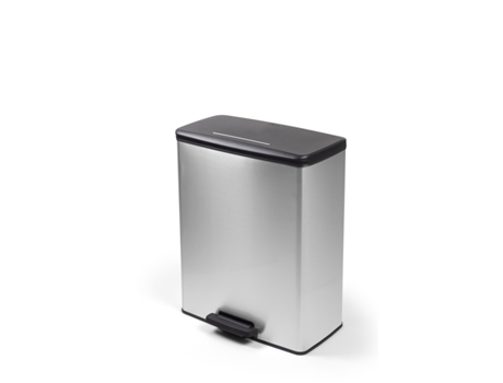 Cubo de Basura Papelera con Pedal 26 + 26 L Metalizado