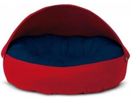 Cama Redonda para Perros y Gatos GAUTY Tela de sarga (Azul Oscuro y Roja - 57 cm)