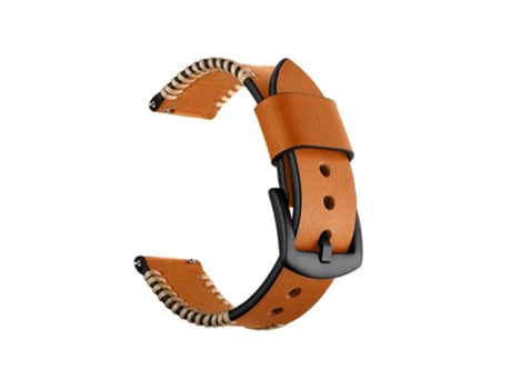 Correa de piel auténtica 22mm decoración de costura para Huawei Watch GT2e/GT2 46mm - castaño