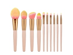 Kit De 10 Brochas De Maquillaje Profesionales Para Base, Sombra De Ojos Y Corrector - Suaves Y Duraderas