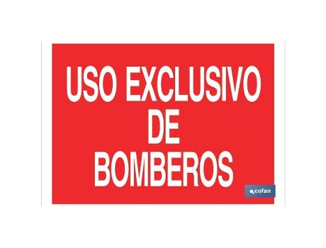 Señal luminiscente 210x148mm uso exclusivo bomberos