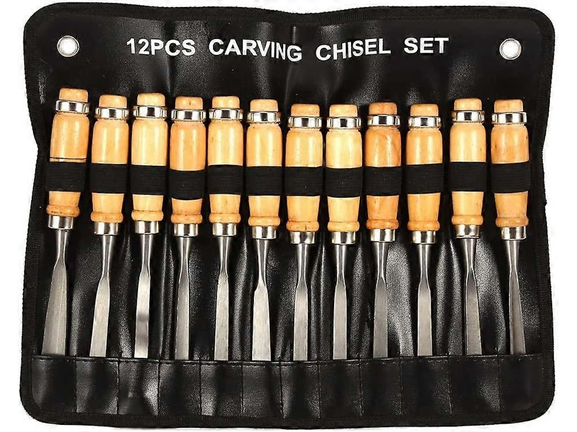 Set De 12 Herramientas De Grabado En Madera Con Cuchillas De Acero Templado Y Mango Ergonómico Para Principiantes Y Entusiastas De La Madera