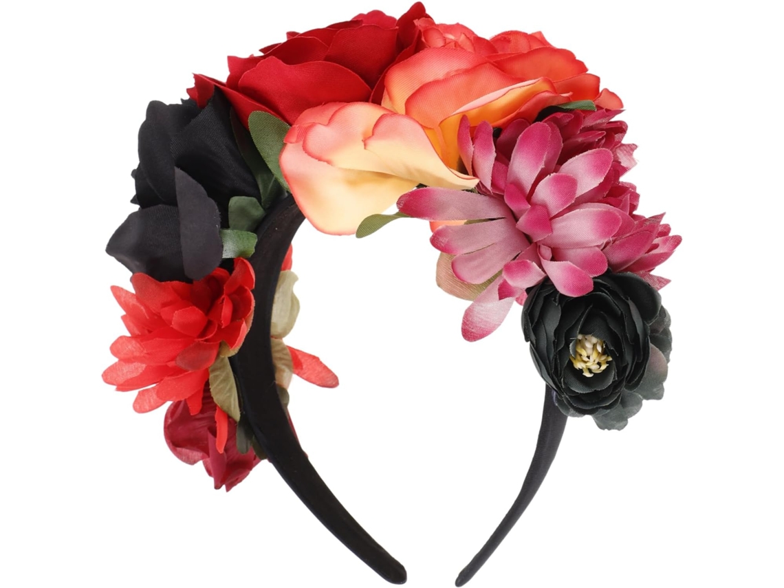 Bandeau Halloween Rose Fleur Serre-tête Femme Coiffe Décoration Avec