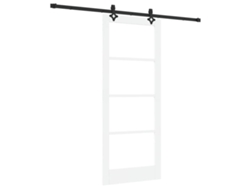 Puerta corredera Vidaxl con juego de herrajes de madera maciza de pino blanca
