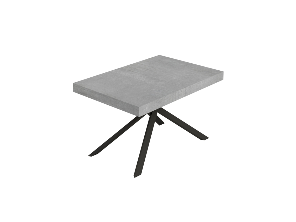 Mesa extensible Niket 120/380x90 cm con patas de hormigón antracita Itamoby