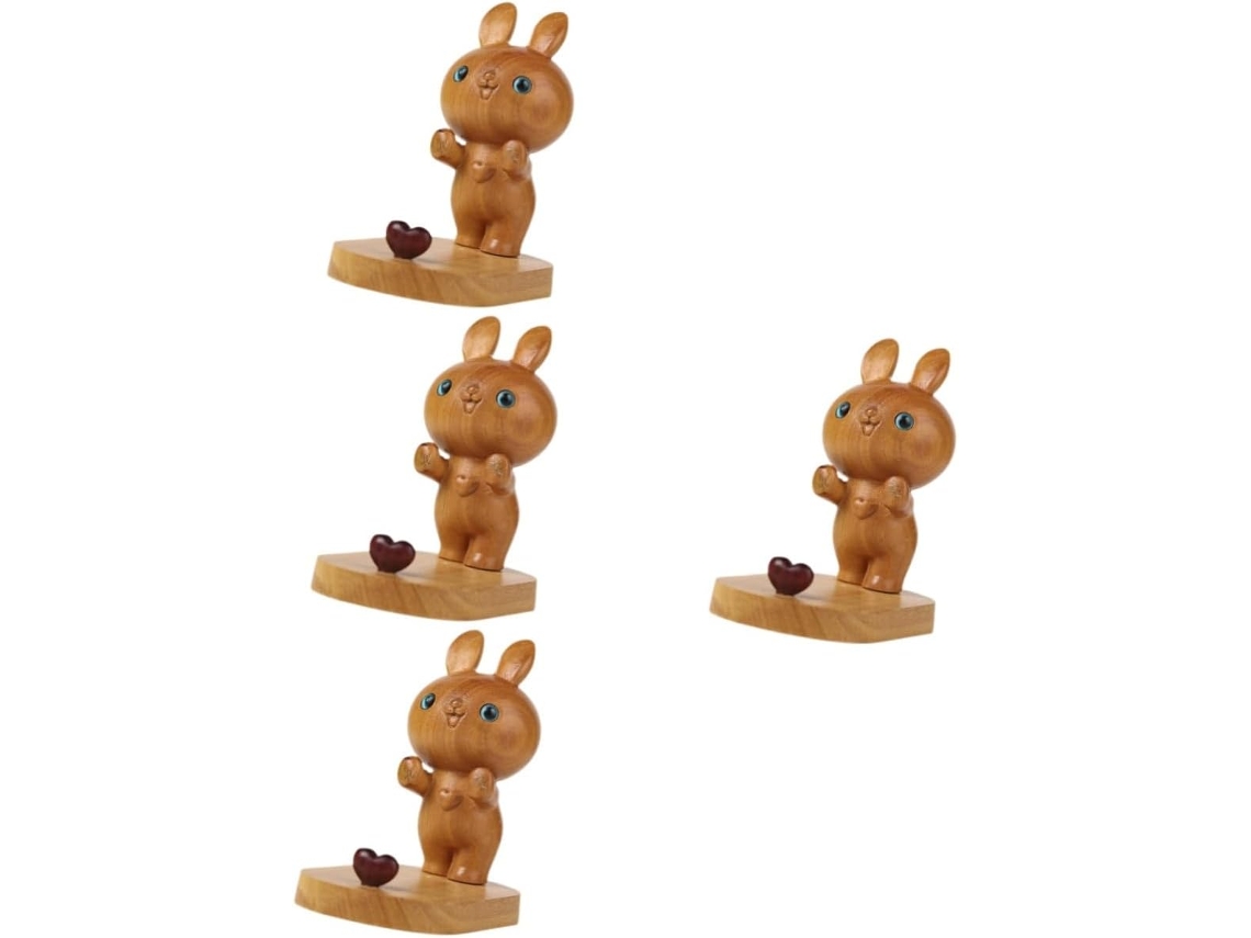 Soporte Para Teléfono Móvil Con Forma De Conejo Adorable De 4 Piezas, Práctico Para La Decoración De La Mesa De La Oficina Y