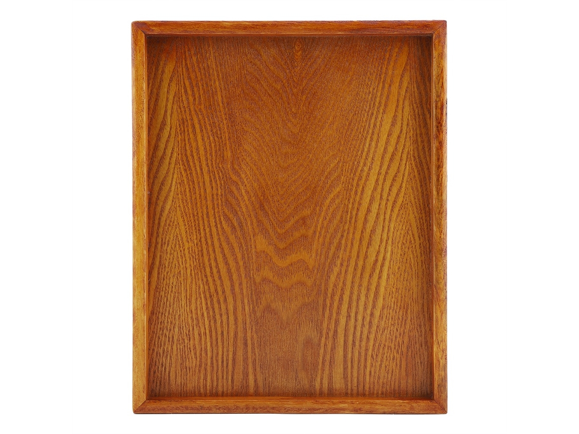 KOFIHETY Bandeja Rectangular de Madera para Té, Servir Aperitivos, Almacenar Comida, Ideal para Hogar y Hotel (30x24 cm)