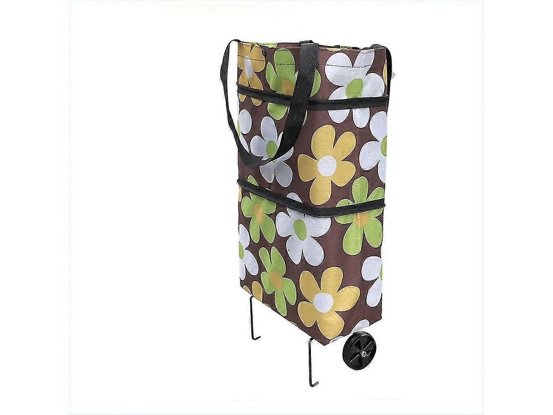Carrito de compras plegable portátil 2 en 1 de gran capacidad con ruedas