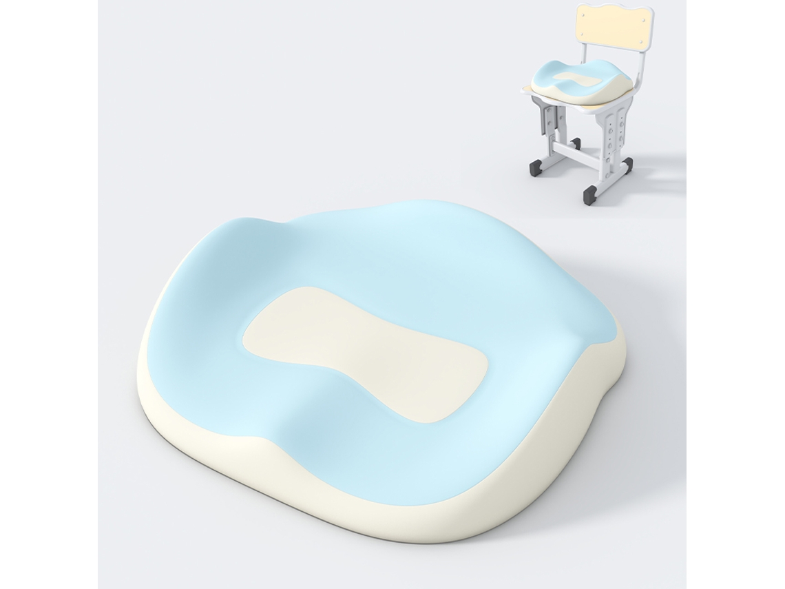 Cojín De Asiento De Espuma Viscoelástica Transpirable Para Aliviar El Dolor Por Estar Sentado Durante Períodos Prolongados, Azul Gertiz
