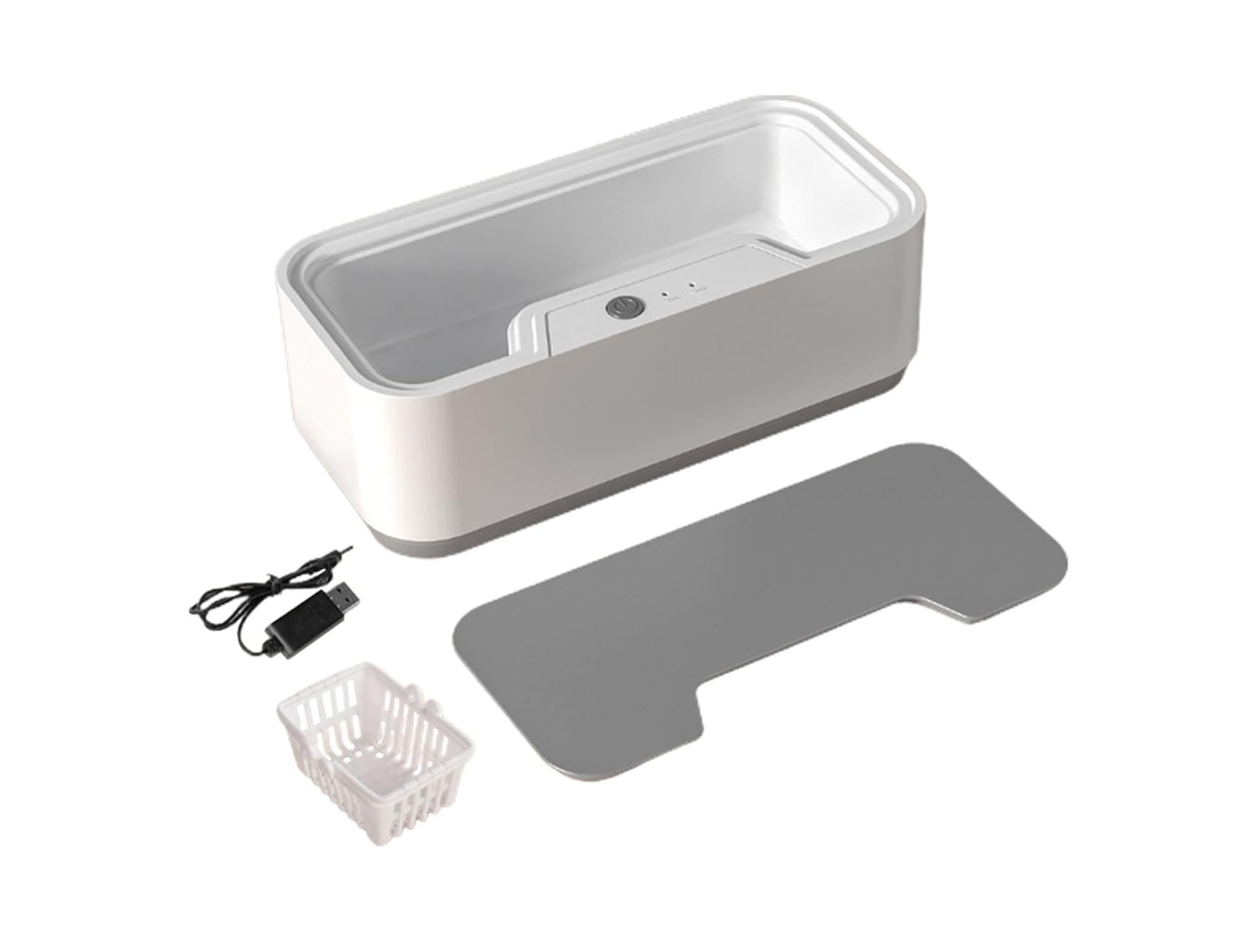 Dispositivo De Limpieza Ultrasónica | Herramienta Para Limpiar Joyas, Aparato Para Limpiar Gafas | Ultrasonido Portátil (blanco)