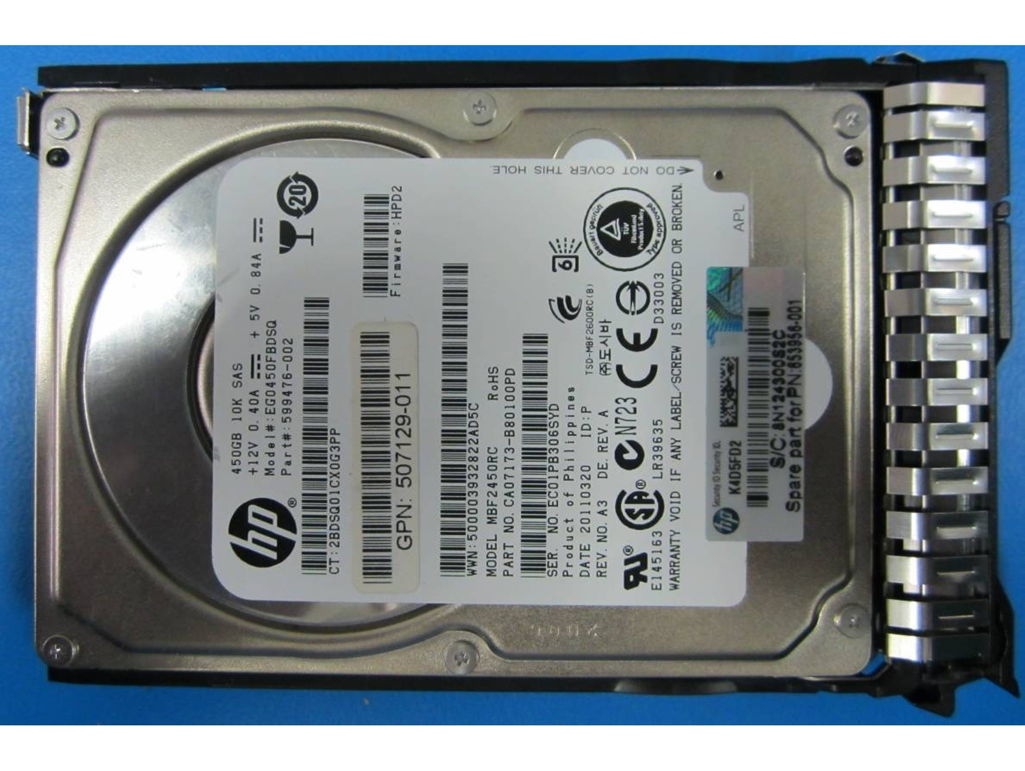Disco HDD Interno HP ENTERPRISE 450GB hot-plug dual-port HDD (450 GB - SAS - 10000 RPM)